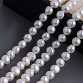 6A加长款 9mm饱满横孔两面光天然淡水巴洛克diy饰品配件 强光无核8