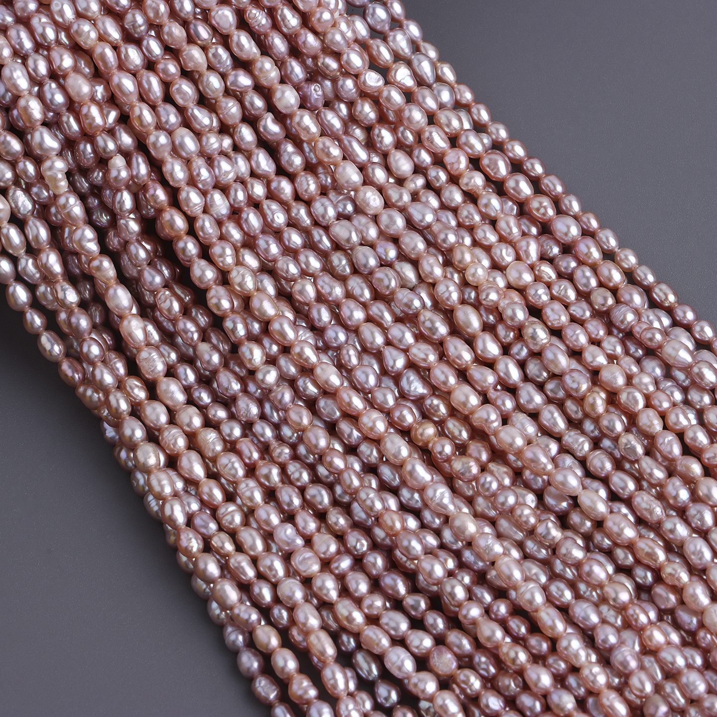 高性价比3-4mm樱花粉直孔两面光天然淡水珍珠巴洛克小石头diy配件