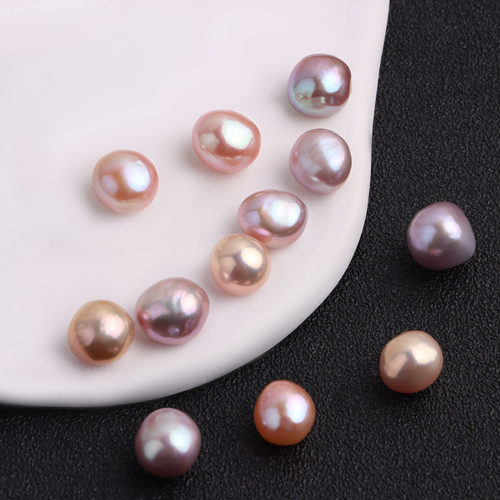 强光炫彩巴洛克两面光裸珠 天然淡水异形无孔石头散珠diy饰品配件