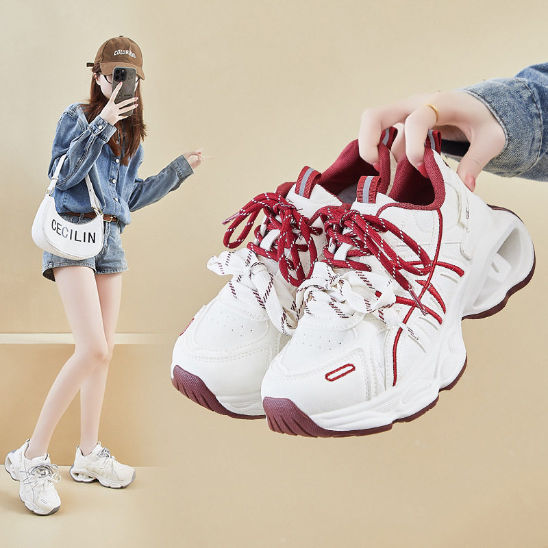 爆款复古休闲增高厚底老爹鞋女款2026新款春秋配裙子软底运动鞋子