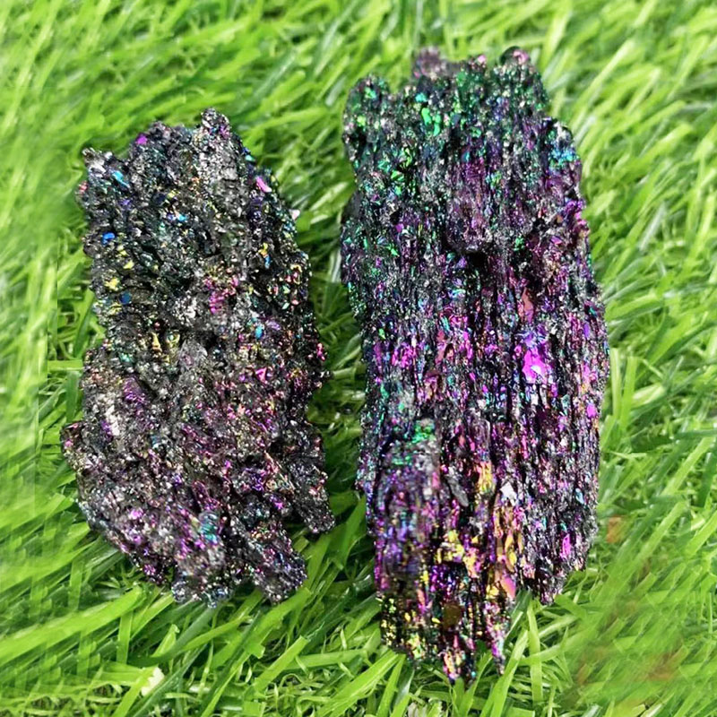 天然水晶原石七彩矿原矿摆件七彩原石鱼缸装饰花盆造景石