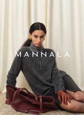 MANNALA丨“慵绻”du家升级定纺拉绒白羊绒ROW风卷边毛衣 Q4617