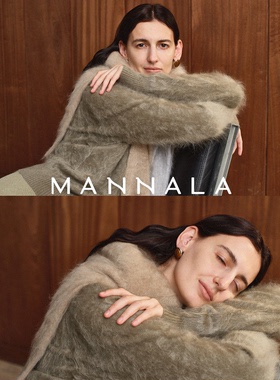 MANNALA丨“绵冬”罕山白绒du家定纺100羊绒双拉链开衫毛衣 Q4616