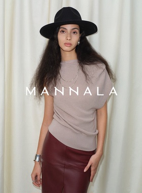 MANNALA丨“美丽诺”静奢不规则线条设计美利奴羊毛针织衫 Q4581