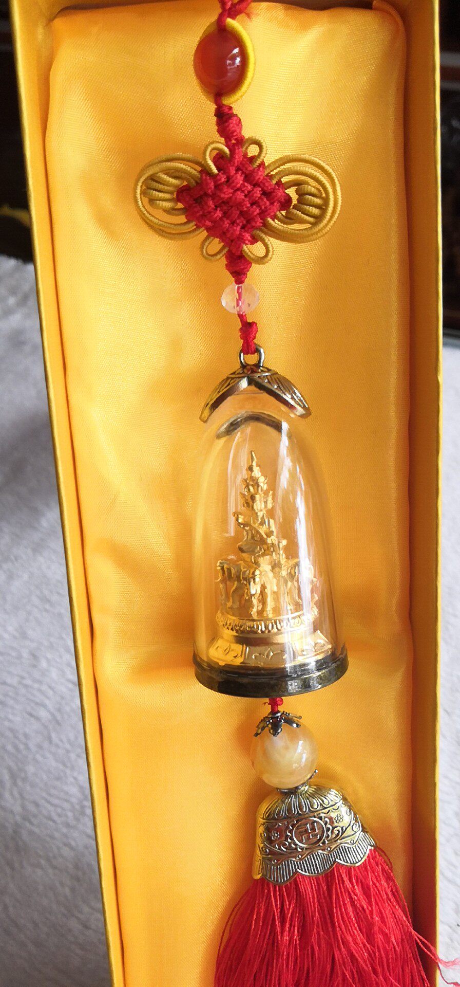 保平安峨眉山金顶四面佛普贤立体雕像车挂中国结结挂件客厅中国