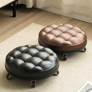 万向轮小凳子静音家用擦地美缝凳矮凳滑轮小板凳带轮移动换鞋圆凳