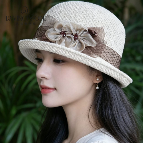 达芬奇密码秋款女透气海边遮阳帽