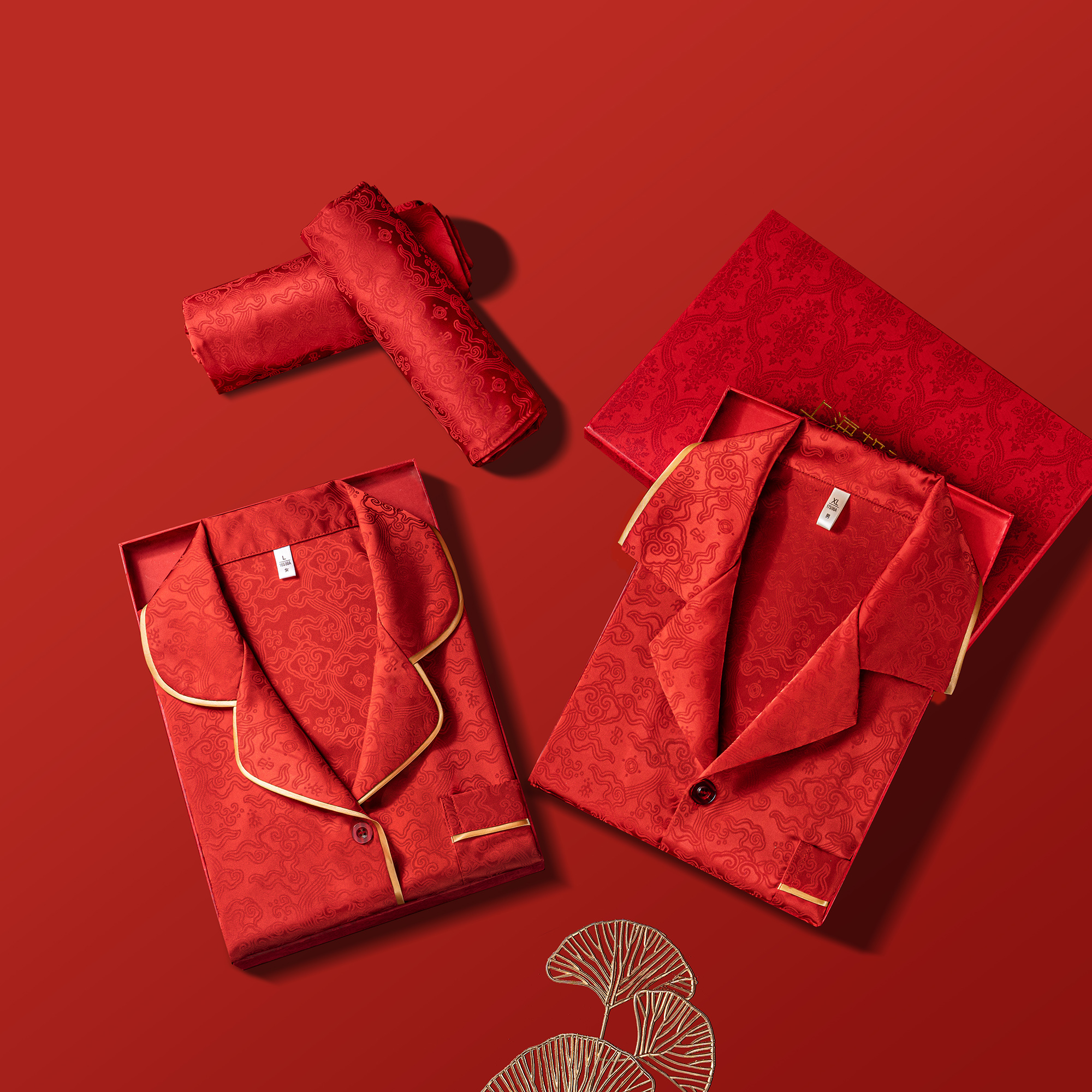 达芬奇密码情侣丝本命年结婚睡衣