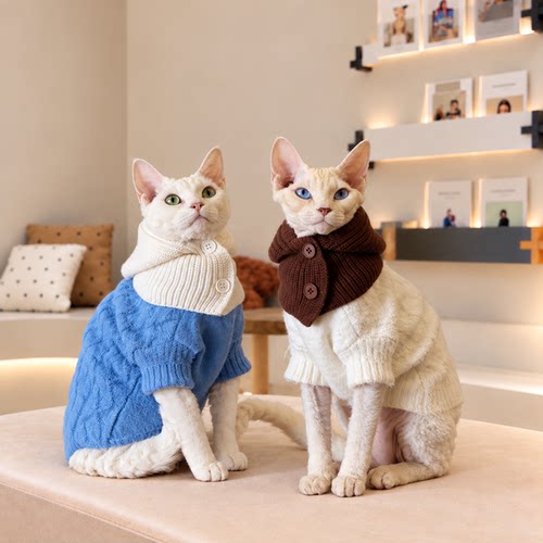 秋冬无毛猫狗针织护肚加厚毛衣