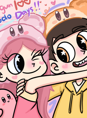 星蝶公主风装饰画动漫照片q版情侣礼物画像定制卡通手绘头像漫画