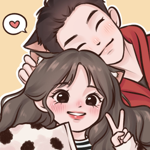 手绘情侣头像约稿画到满意为止