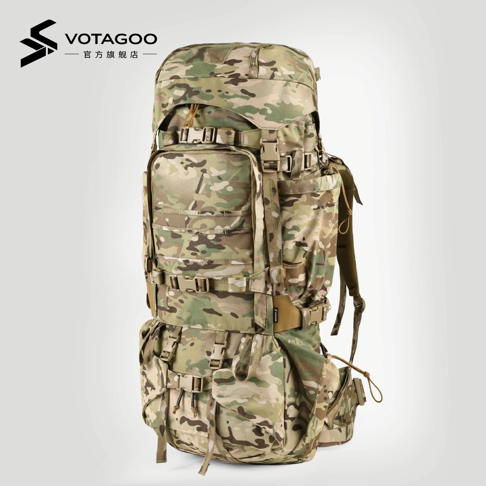 VOTAGOO (战舰75L) 超大战术户外登山徒步双肩包迷彩背囊背负系统,户外/登山/野营/旅行用品,战术双肩背包,淘宝优惠券,粉丝福利购,淘宝优惠卷