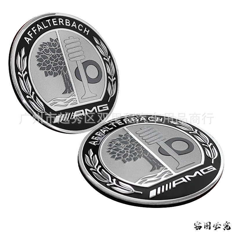 适用于奔驰A级C级E级GLC/GLA改装AMG苹果树同款C柱徽章金属贴52mm
