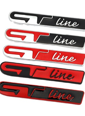 gtline车贴 GT LINE SPORT车标 金属 适用于起亚雷诺标致尾标改装