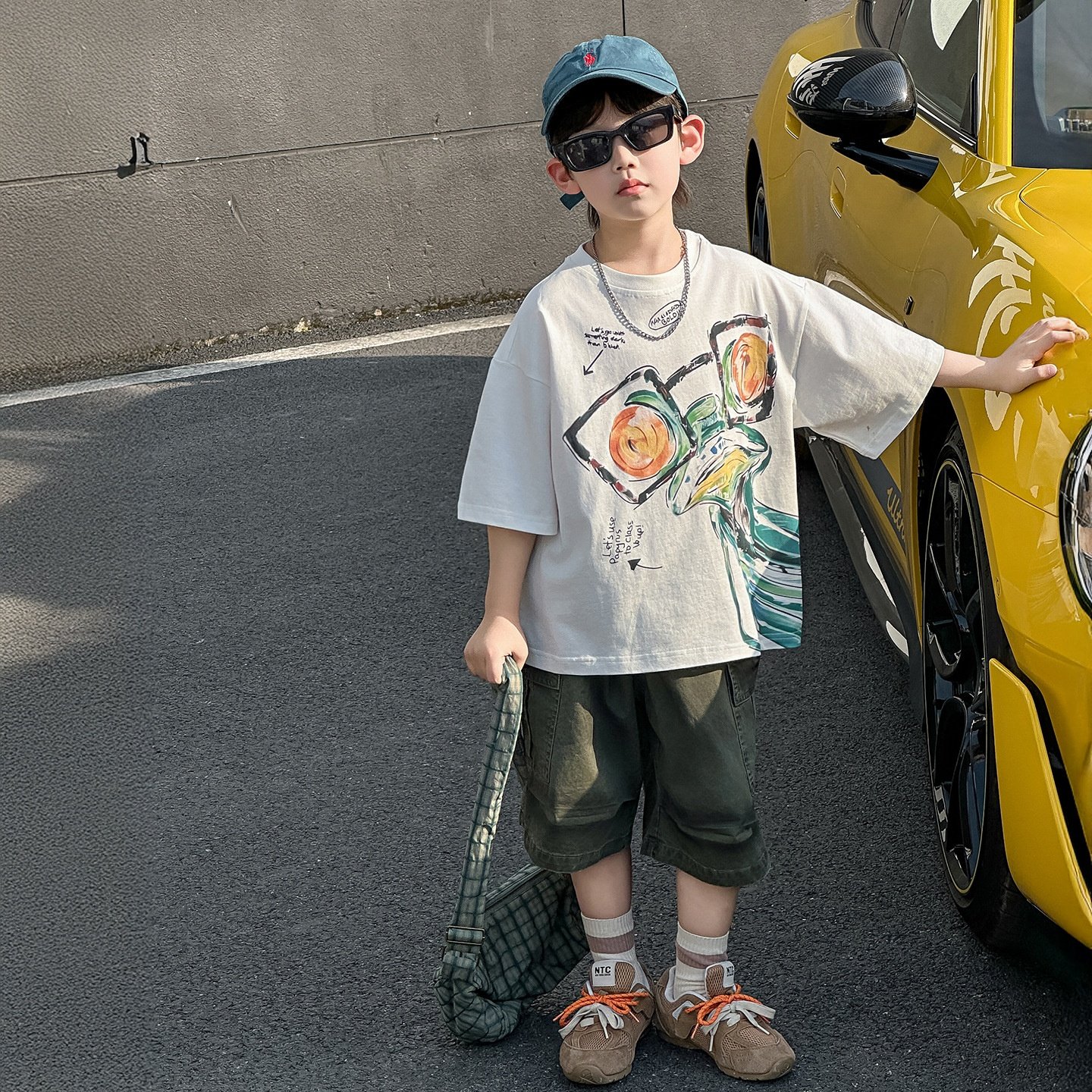 棉小铺夏季短袖套装儿童夏款韩版2025新款卡通工装五分裤运动童装,童装/婴儿装/亲子装,儿童运动套装,淘宝优惠券,粉丝福利购,淘宝优惠卷