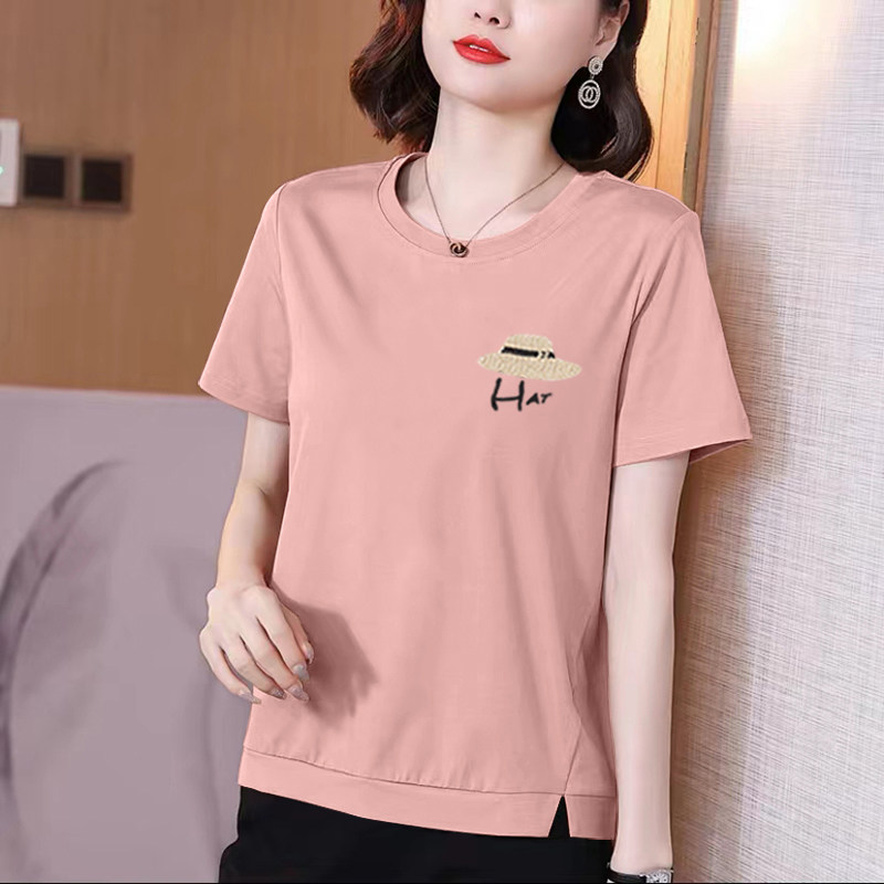 纯棉t恤女短袖休闲妈妈装夏季2026新款宽松中年女士气质上衣夏装