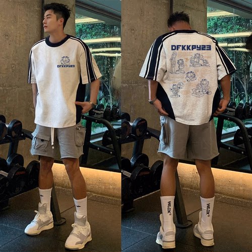 潮牌加菲猫280g重磅纯棉短袖T恤男女夏季新款美式高街上衣服半袖t