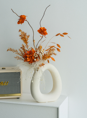 永生花绣球龙柳干花花束ins家居装饰干花摆件玄关电视柜家居装饰