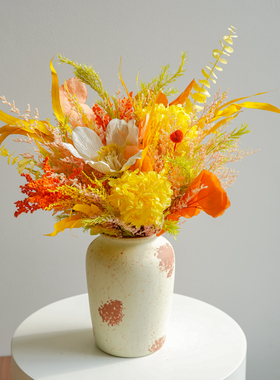 永生绣球苹果叶干花花束家居装饰摆件ins网红尤加利干花永生花