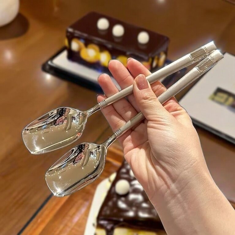高颜值精致不锈钢西餐勺咖啡勺创意甜品勺简约时尚吃饭勺子