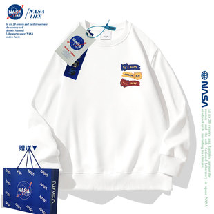 NASA联名美式潮牌圆领卫衣男女童春秋季新款休闲长袖上衣加绒打底