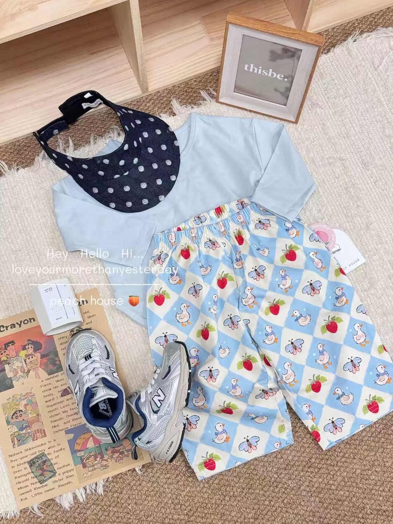 桃汁秋季新款婴幼儿遛弯裤男女宝宝卡通可爱纯棉A类卡通亲子裤子图片