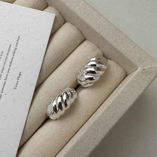 牛角包纯银戒指女开口小众设计