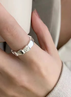 纯银小众设计感肌理感鳞片戒指