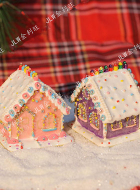 金属珐琅彩首饰盒七宝烧手工艺品圣诞节雪屋房子摆件创意装饰礼物