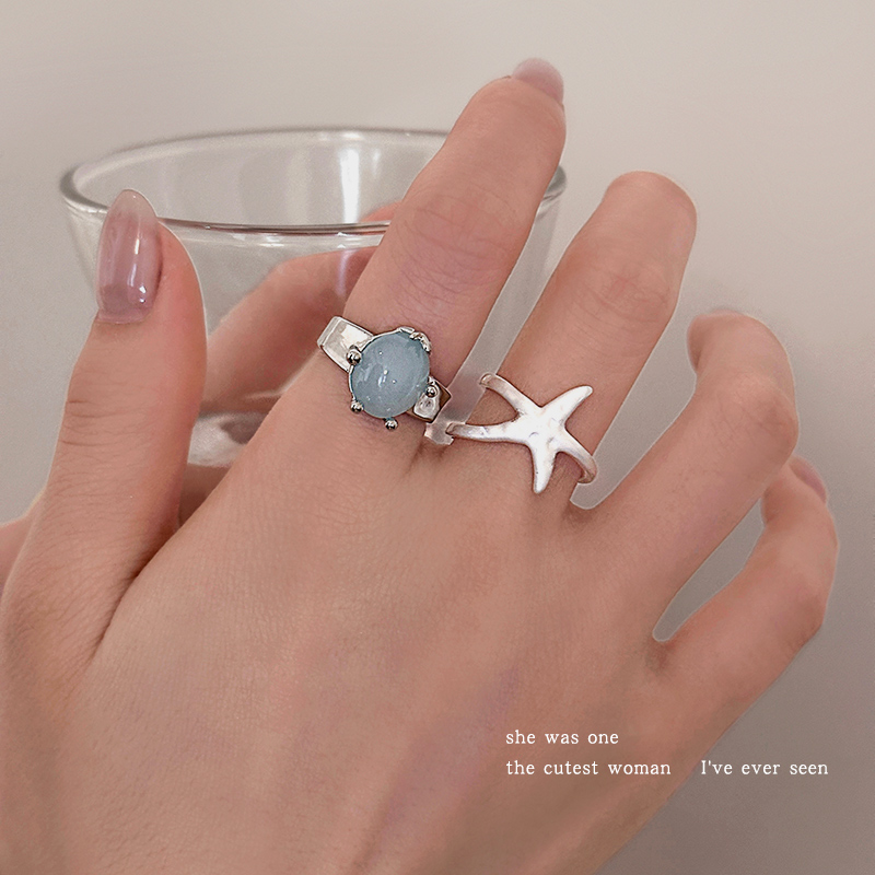 度假风海星开口戒指女小众设计