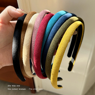 复古彩色绒面发箍女款 窄边头箍高颅顶发卡洗脸压发捆头窟 2025新款