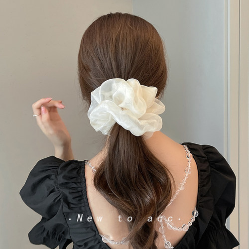 夏季日系云朵网纱大肠发圈
