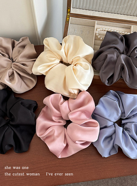 法式丝光缎面大肠发圈女头花头饰发饰2025新款皮筋扎马尾头绳发绳