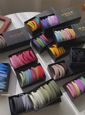 黑色皮筋高弹力耐用扎头发发圈头绳女简约气质不伤发皮套发绳头饰