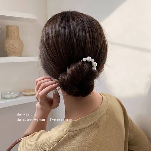 专用防滑轻便高级感人造珍珠发簪