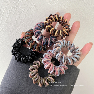 电话线发圈女高级感头绳2026新款 高端发绳高弹力橡皮筋不伤发头饰