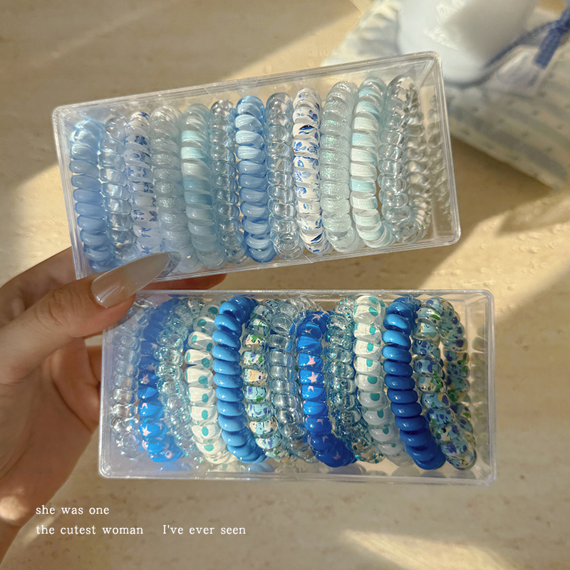 糖果色无痕电话线发圈女高弹力耐用扎头发皮筋头绳小清新发绳发饰