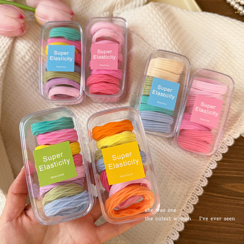 2026新款彩色发圈加粗高弹力耐用发绳马尾头绳女扎头发橡皮筋皮套