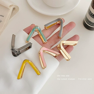 防塌高马尾抓夹v型发卡2022新款 高端鲨鱼夹子头饰 金属发夹女夏季
