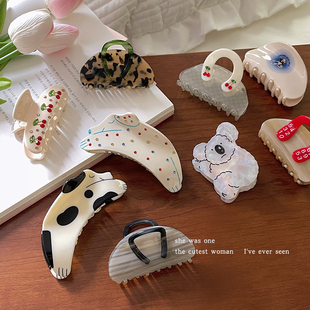 可爱鲨鱼夹醋酸大小号抓夹女发夹后脑勺高马尾发抓高级感头饰夹子