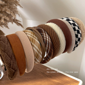 高颅顶发箍女新款 秋冬头箍美拉德发捆高级感洗脸发卡2025压发头饰