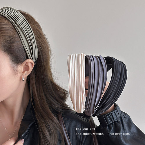 韩系褶皱宽边发箍端庄大气头箍