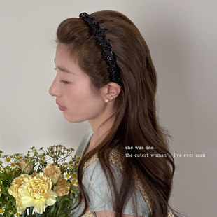 赫本风气质串珠发箍女款 头箍头饰品高颅顶防滑发卡 高级感洋气时尚