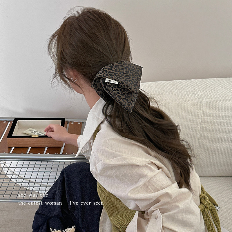 韩版时髦复古豹纹大肠发圈女头花