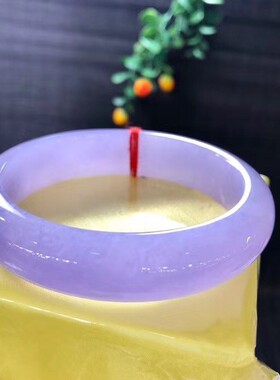 翡翠手镯女款冰种阳绿天然春彩紫罗兰缅甸老坑A货正圈玉镯玉手镯