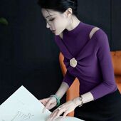 毛衣独特别致气质高端上衣轻熟风名媛紫色针织衫 2025新款 秋冬季 女