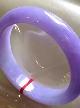 老坑处理翡翠手镯糯紫罗兰手镯冰种紫色玉手镯少女款飘花春彩玉镯