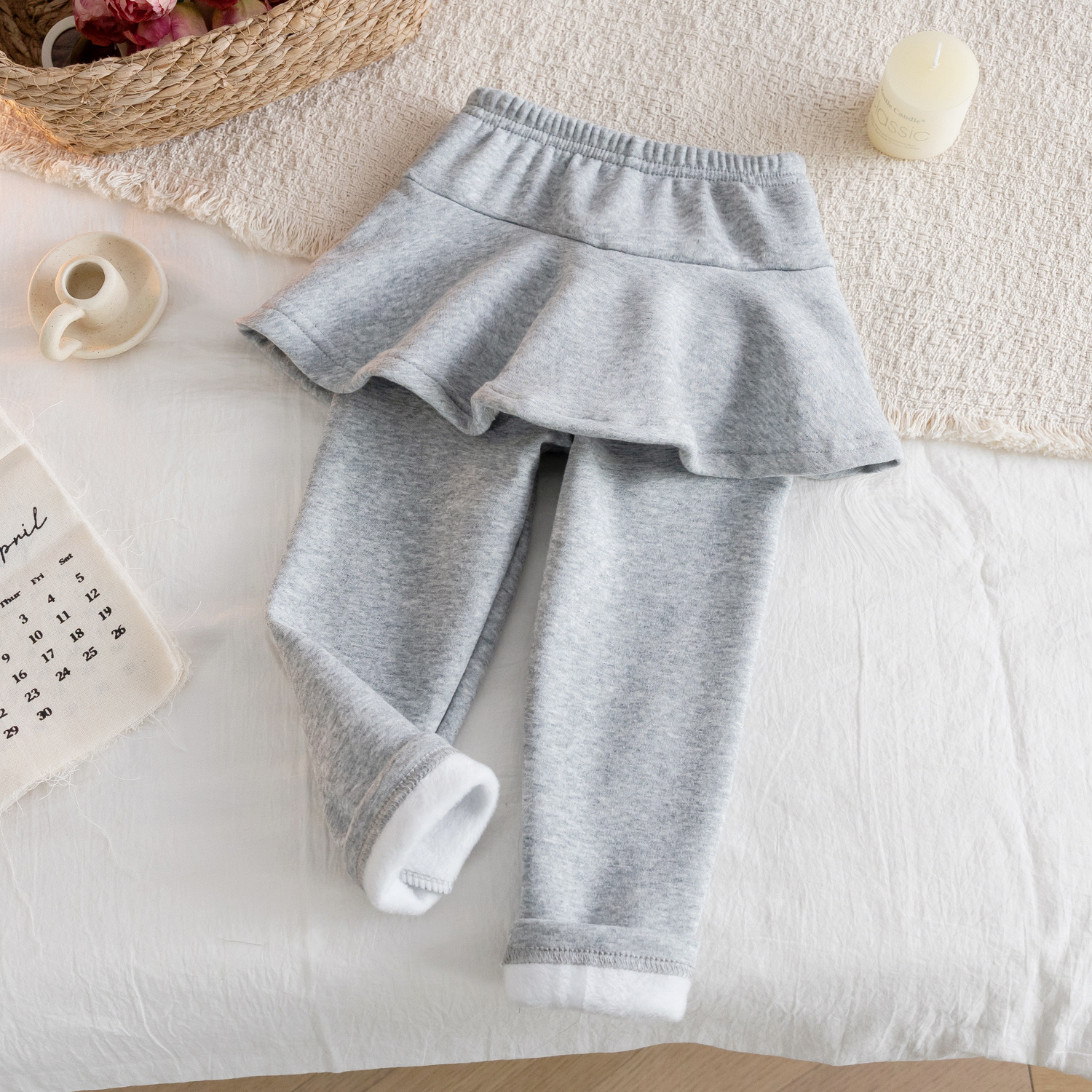 女童打底裤加绒假两件裙裤冬季加厚裤子秋冬季2025新款外穿裤裙潮