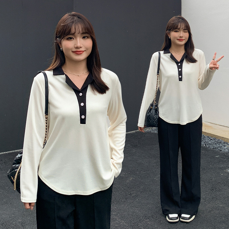 气质独特上衣胖mm大码潮酷遮肚子显瘦秋装长袖女装时尚衬衫3126