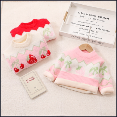 毛衣儿童加绒2025新款童装小童加厚针织衫女童打底衫冬装洋气韩版